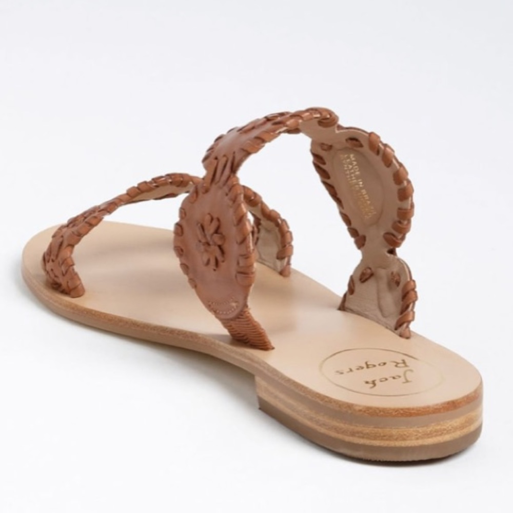 jack rogers // cognac leather double strap sandals - Picture 2 of 7